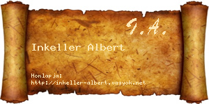 Inkeller Albert névjegykártya